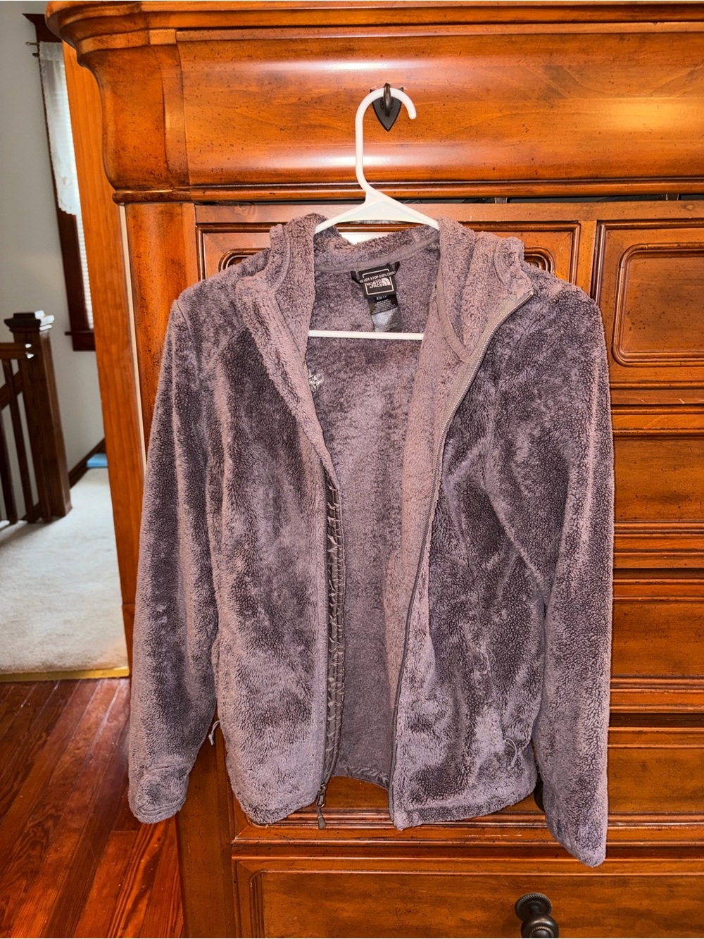 The North Face Purple Plush Fleece Hooded Full Zip Jacket XS